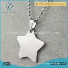 Top vendendo estrela sliver pendant locket, fabricantes de medalhista